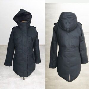 Aritza Community Military Edition Paradigm Black Hooded Fishtail P. Coat Size M